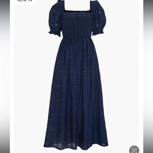 Hill House Scarlett Nap Dress in Navy Sheer Plaid in XXXL